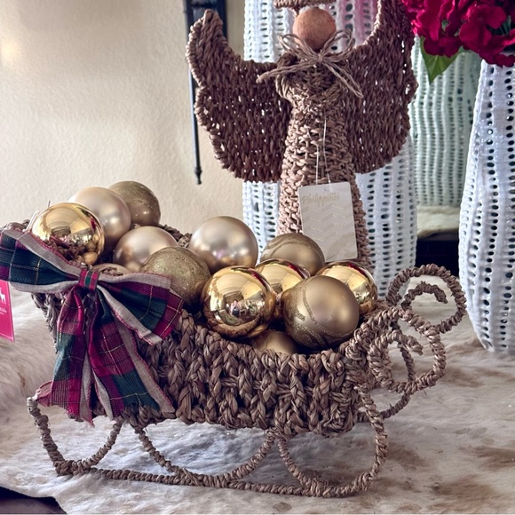 NWT! Sea Grass Hyacinth Christmas Angel Sleigh - Picture 3 of 6